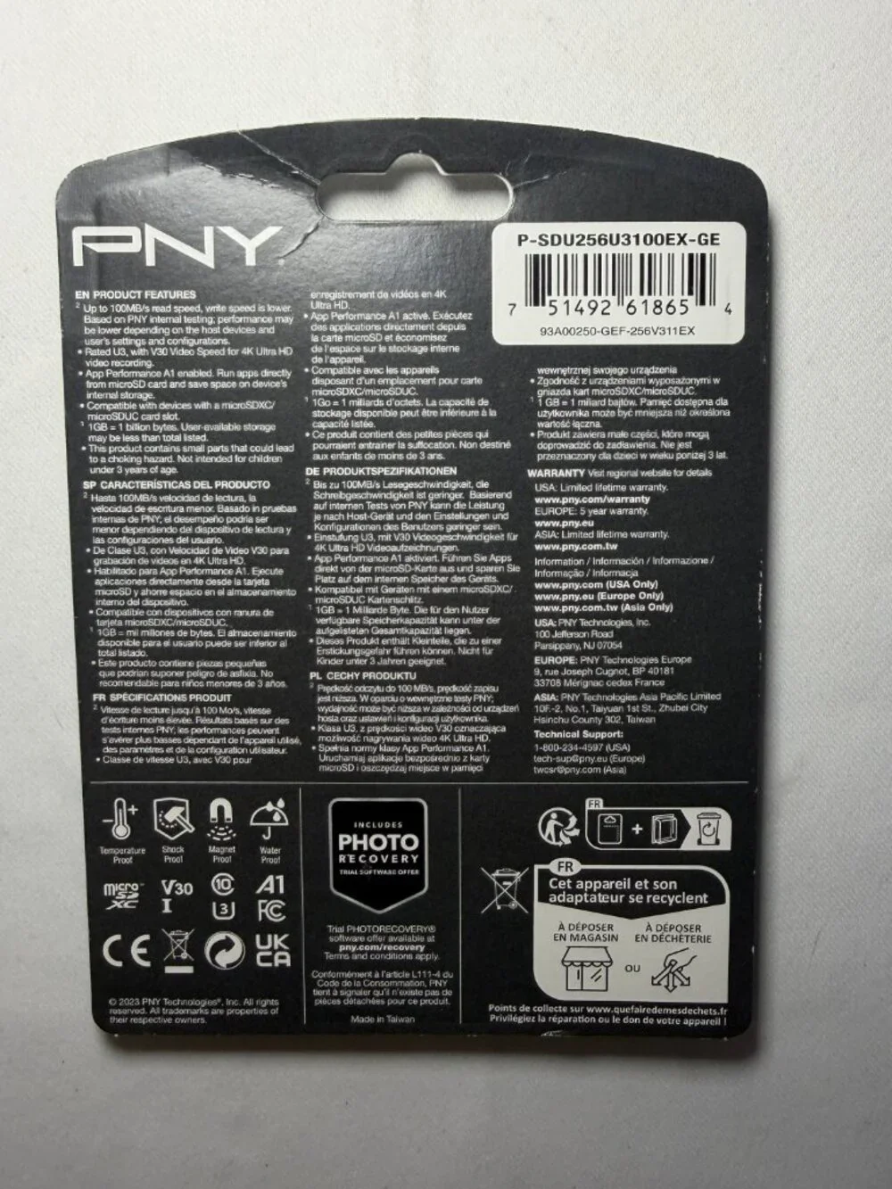 PNY 256GB Elite-X MicroSDXC Flash Card 4K Ultra HD 100MB/s P-SDU25U3100EX-GE NIP